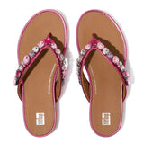 FitFlop GRACIE JEWEL-DELUXE Womens Flip Flops Metallic Wild Raspberry