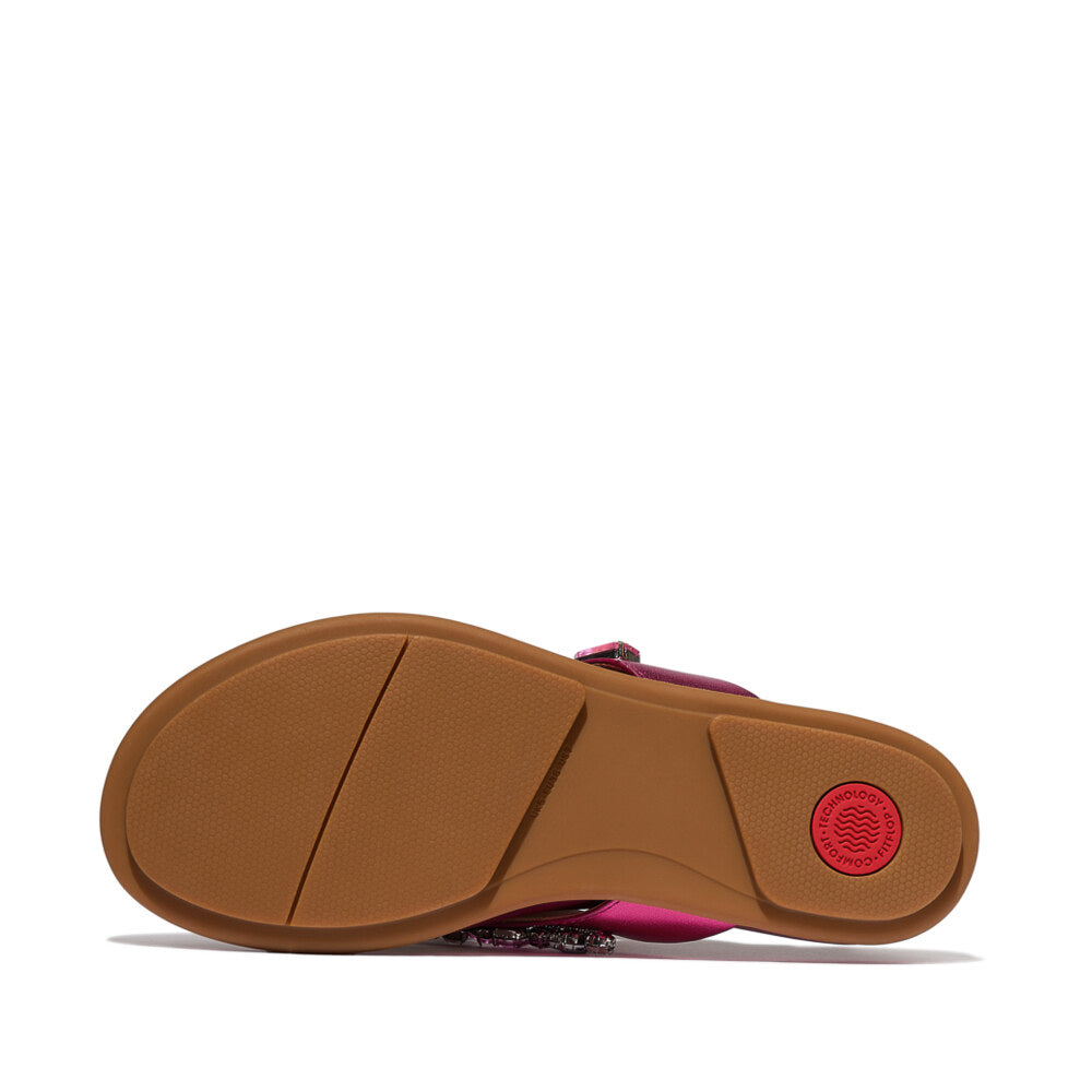FitFlop GRACIE JEWEL-DELUXE Womens Flip Flops Metallic Wild Raspberry