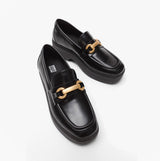 FitFlop F-LUMA CHUNKY SNAFFLE Womens Wedge Loafers Black