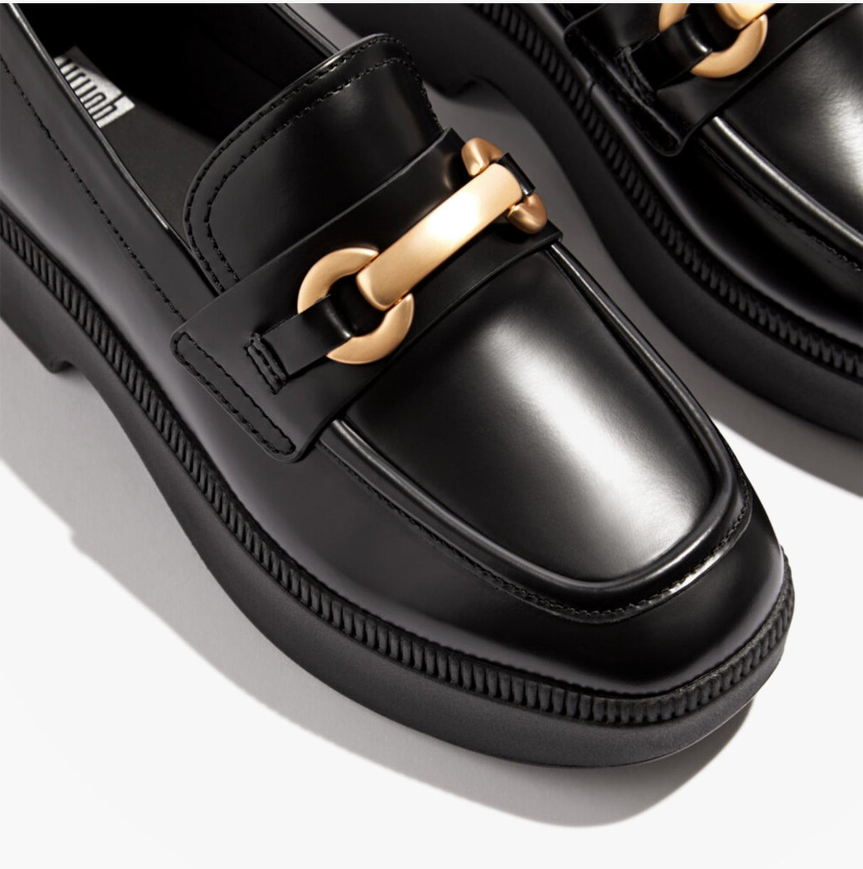 FitFlop F-LUMA CHUNKY SNAFFLE Womens Wedge Loafers Black