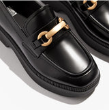 FitFlop F-LUMA CHUNKY SNAFFLE Womens Wedge Loafers Black