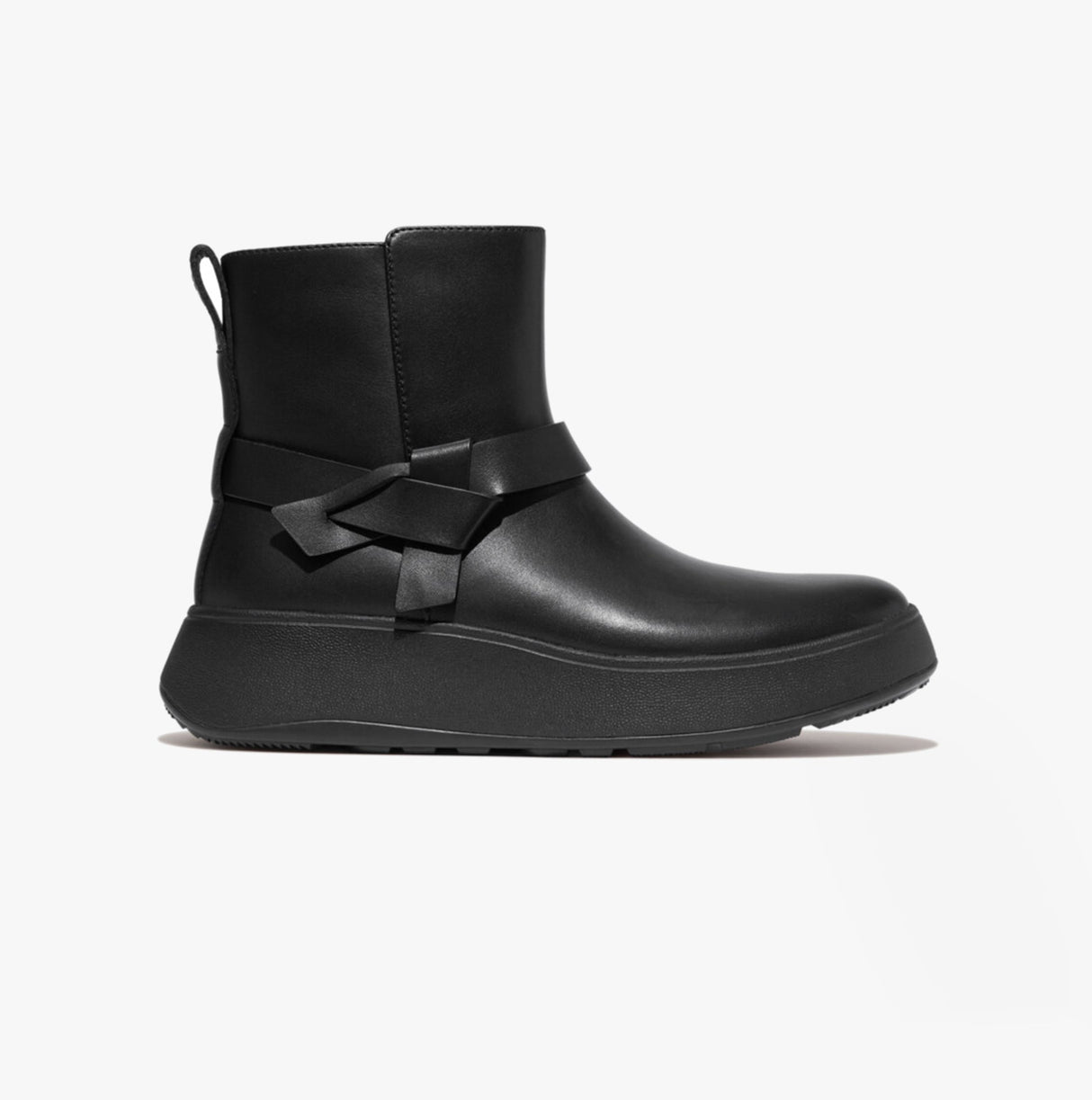 FitFlop F-MODE FOLDED-KNOT Womens Chelsea Boots Black