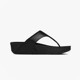 FitFlop LULU Womens Leather Toe Post Sandals Black