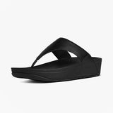 FitFlop LULU Womens Leather Toe Post Sandals Black