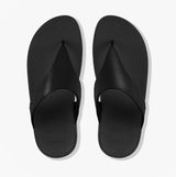 FitFlop LULU Womens Leather Toe Post Sandals Black