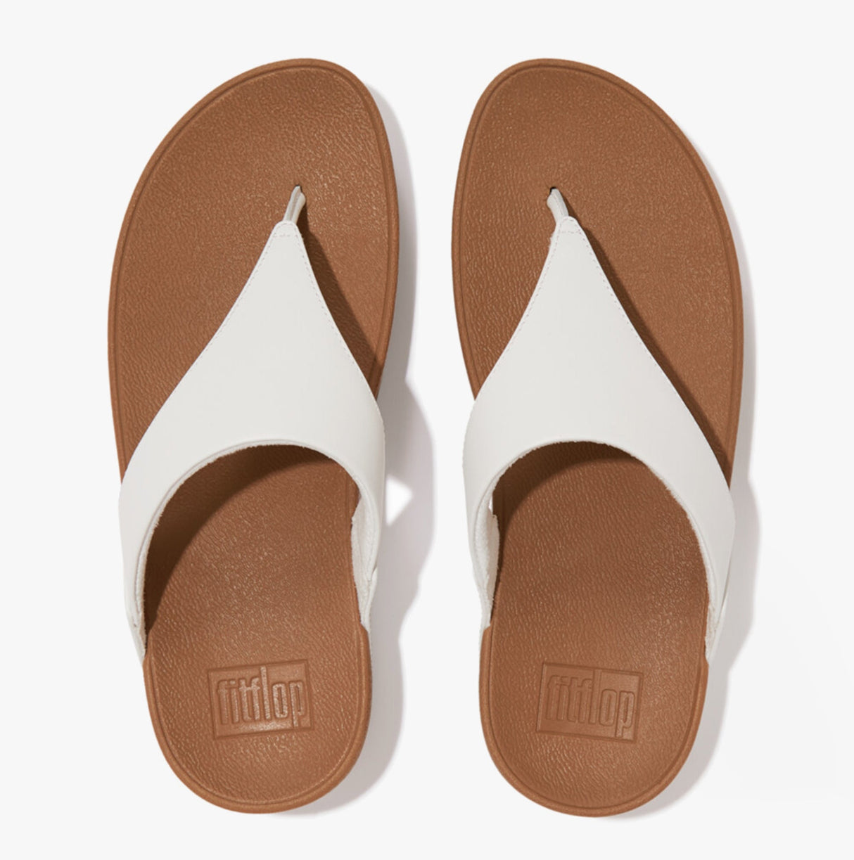 FitFlop LULU Womens Leather Toe Post Sandals White