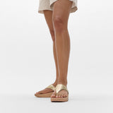 FitFlop LULU LEATHER Womens Toe Post Sandals Platino