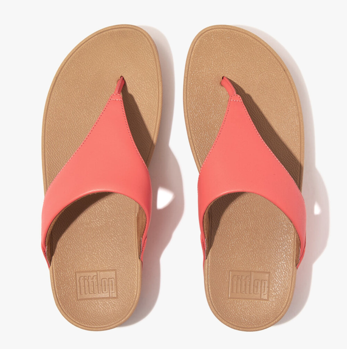 FitFlop LULU LEATHER Womens Toe Post Rosy Coral