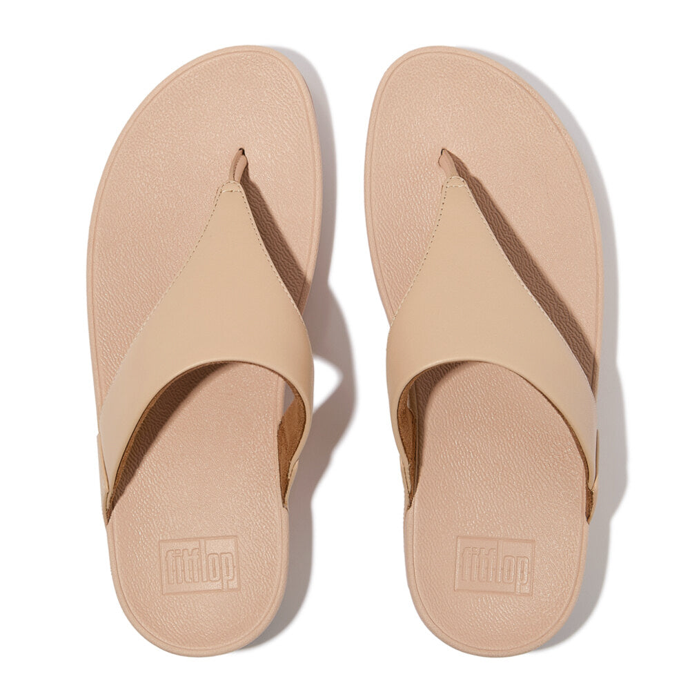 FitFlop LULU LEATHER Womens Toe Post Sandals Sandy Beige