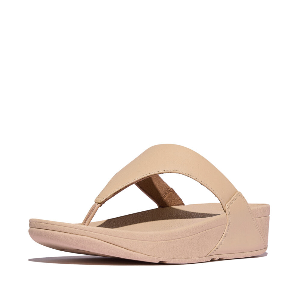 FitFlop LULU LEATHER Womens Toe Post Sandals Sandy Beige