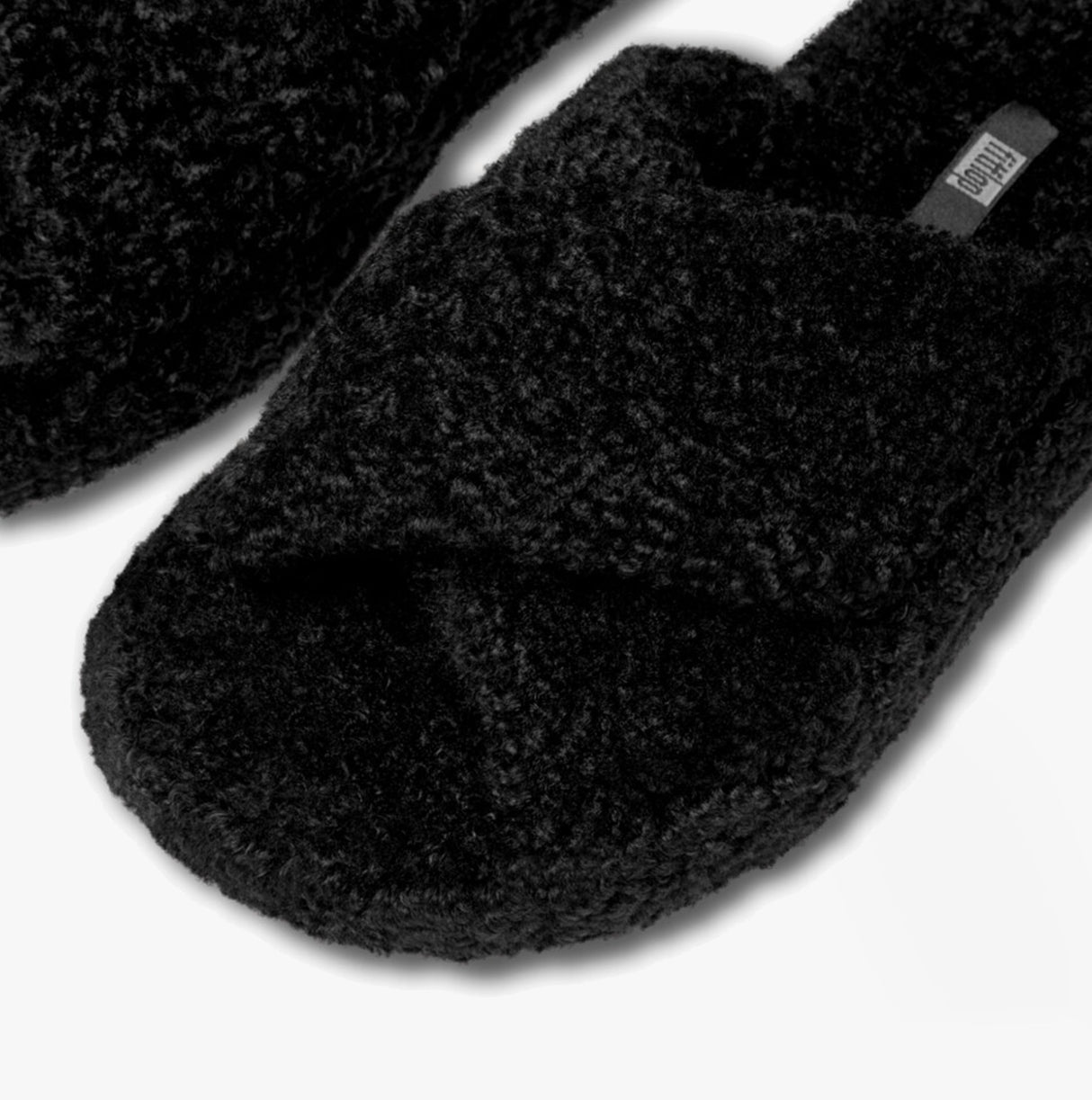 FitFlop iQUSHION D-LUXE Womens Cross Slides All Black