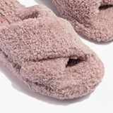 FitFlop iQUSHION D-LUXE Womens Cross Slides Dusky Pink