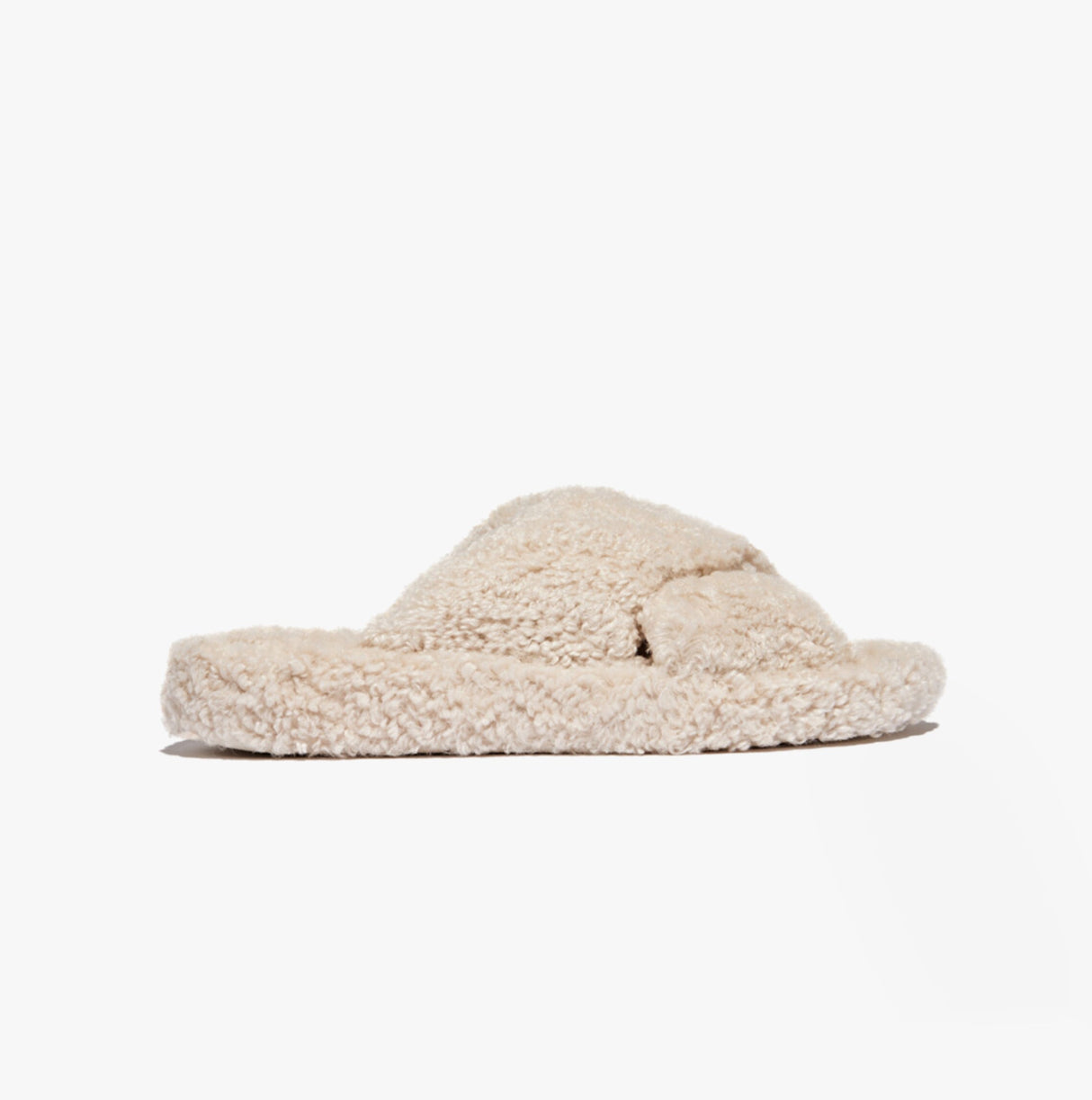 FitFlop iQUSHION D-LUXE Womens Cross Slides Milk Ice