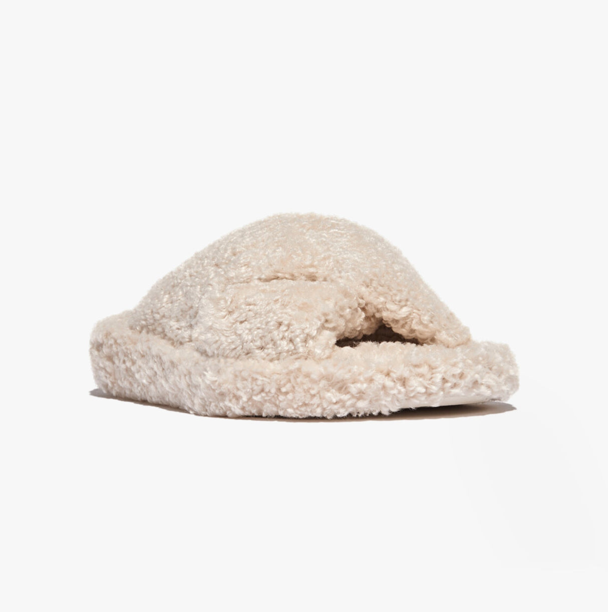 FitFlop iQUSHION D-LUXE Womens Cross Slides Milk Ice