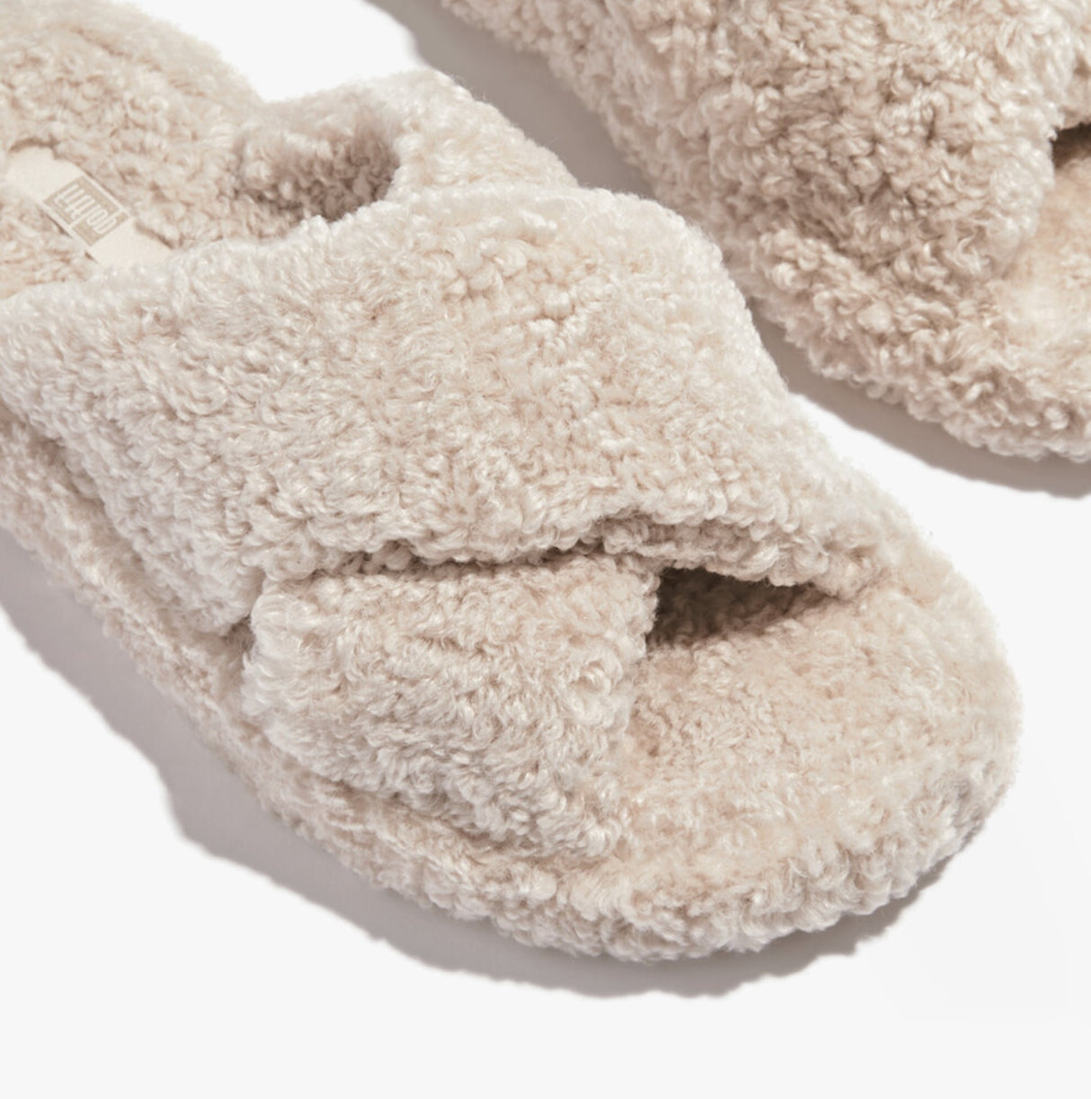 FitFlop iQUSHION D-LUXE Womens Cross Slides Milk Ice