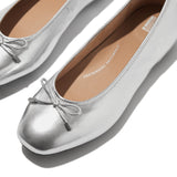 FitFlop DELICATO BOW SOFT Womens Ballet Flats Silver