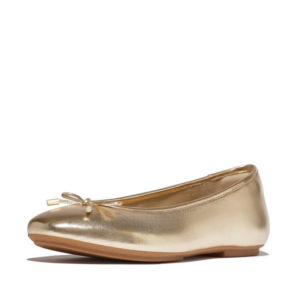 FitFlop DELICATO BOW SOFT Womens Ballet Flats Platino