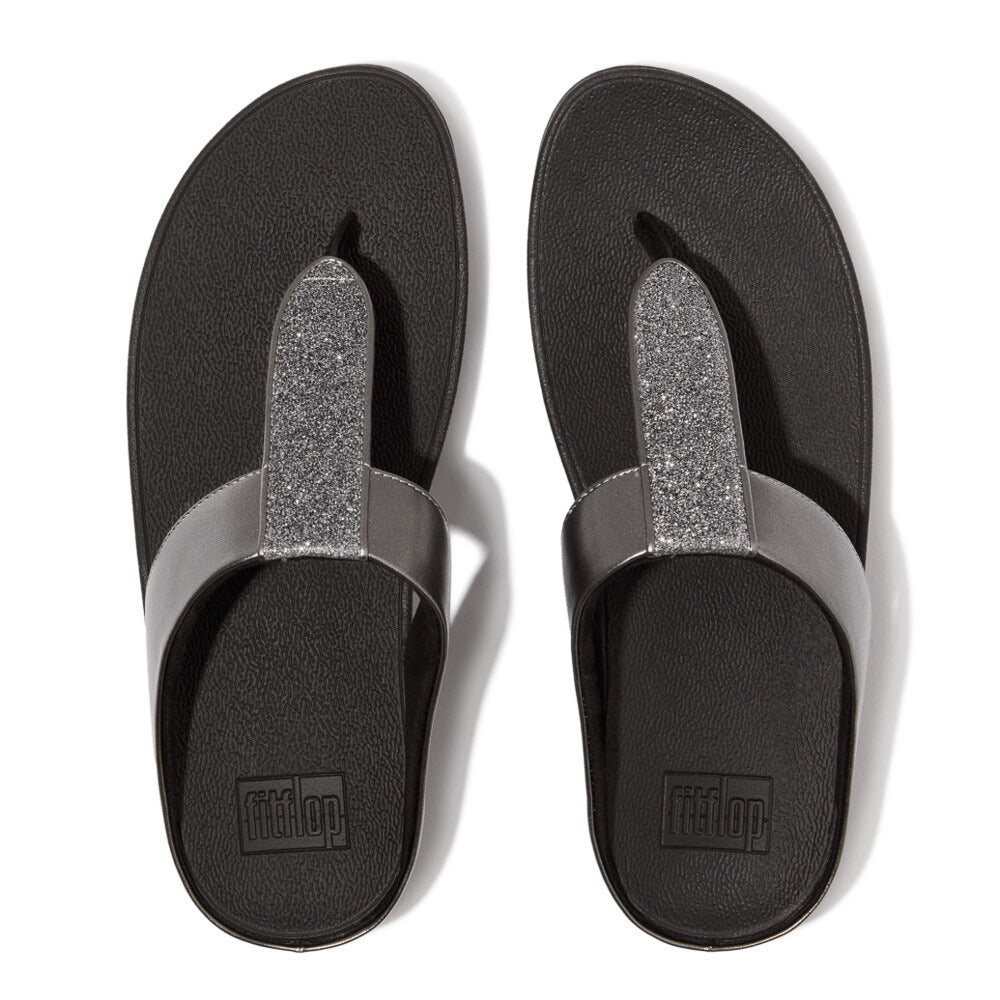 FitFlop FINO GLITTERDUST  METALLIC Womens Toe Post Sandals Pewter