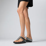 FitFlop FINO GLITTERDUST  METALLIC Womens Toe Post Sandals Pewter