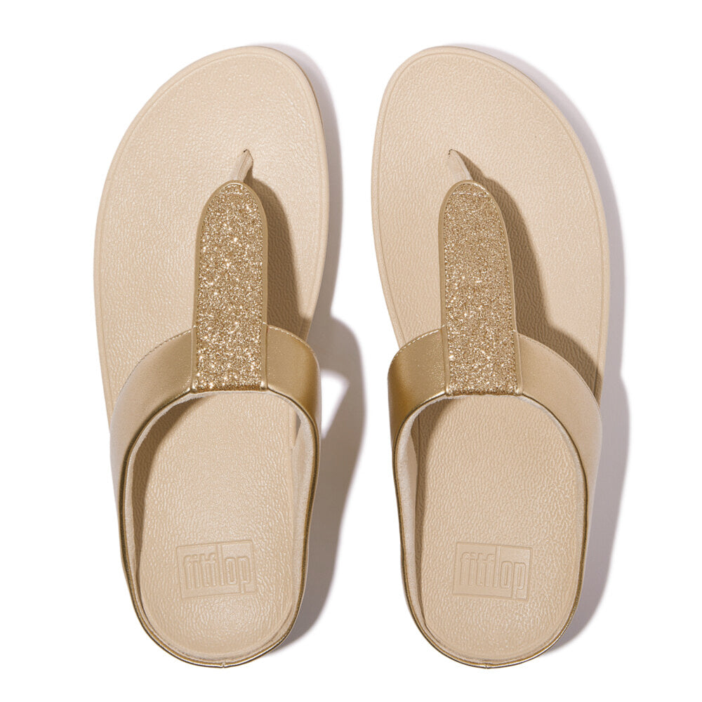 FitFlop FINO GLITTERDUST  METALLIC Womens Toe Post Sandals Platino