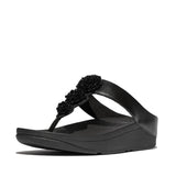 FitFlop FINO BEADIE-BUTTON Womens Toe Post Sandals Metallic Black