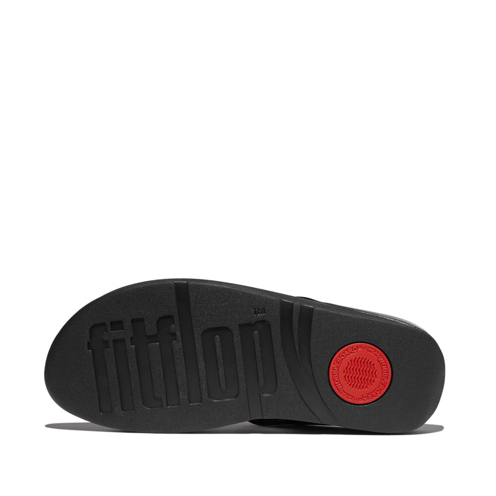 FitFlop FINO BEADIE-BUTTON Womens Toe Post Sandals Metallic Black