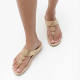 FitFlop FINO BEADIE-BUTTON Womens Toe Post Sandals Platino