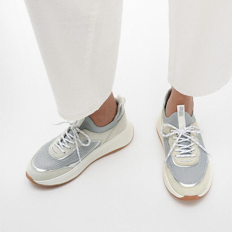 FitFlop F-MODE  SUEDE/KNIT Womens Trainers Urban White/French Grey