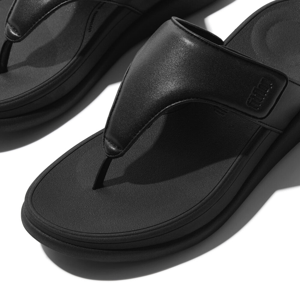 FitFlop F-MODE GO Womens Toe Post Sandals All Black