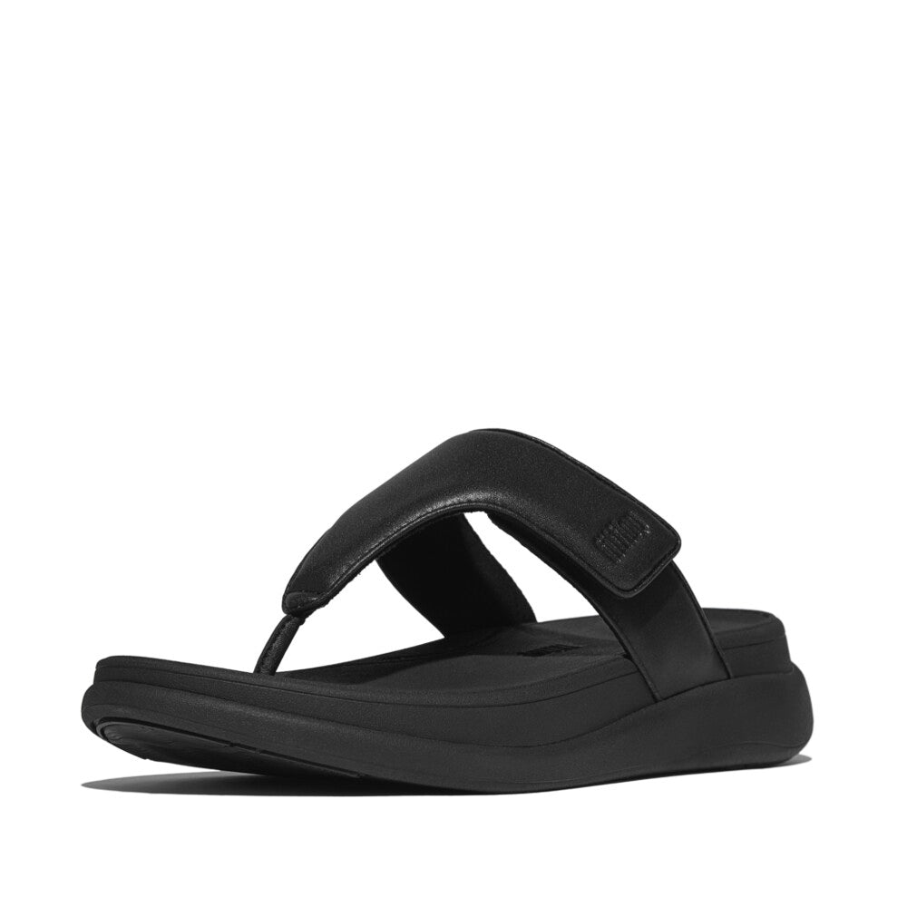 FitFlop F-MODE GO Womens Toe Post Sandals All Black