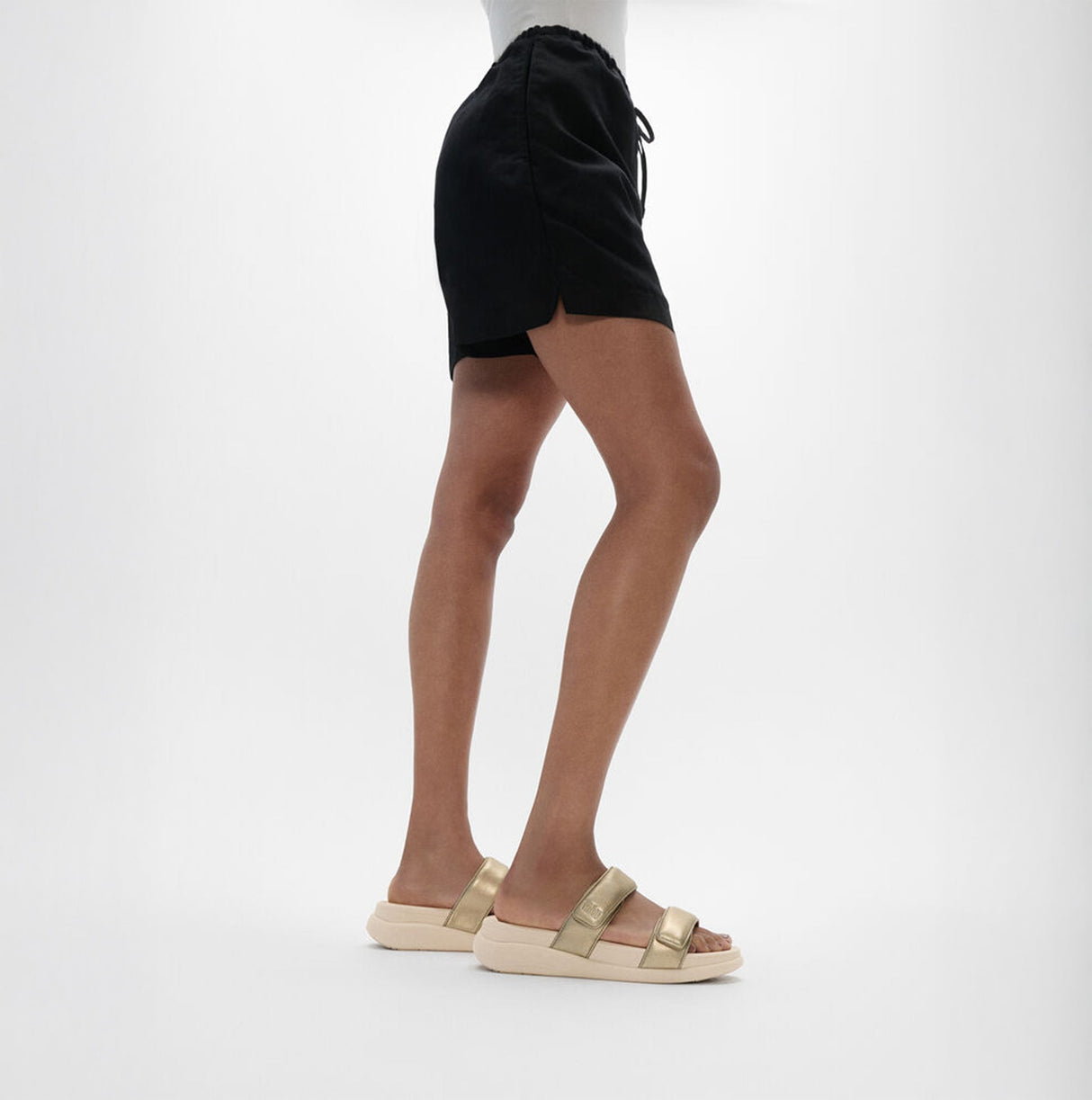 FitFlop F-MODE GO Womens Slides Platino