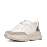 FitFlop F-MODE LEATHER Womens Trainers Urban White/Silver