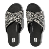 FitFlop GRACIE WOVEN Womens Slides Black/Ivory Mix
