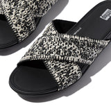 FitFlop GRACIE WOVEN Womens Slides Black/Ivory Mix