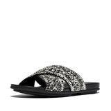 FitFlop GRACIE WOVEN Womens Slides Black/Ivory Mix