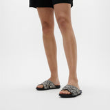 FitFlop GRACIE WOVEN Womens Slides Black/Ivory Mix