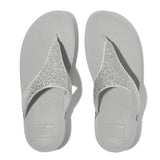 FitFlop LULU CRYSTAL-MIX Womens Toe Post Sandals Silver