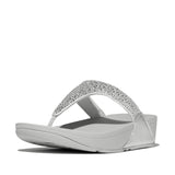 FitFlop LULU CRYSTAL-MIX Womens Toe Post Sandals Silver