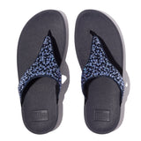 FitFlop LULU CRYSTAL-MIX Womens Toe Post Sandals Midnight Navy