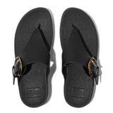 FitFlop LULU RESIN-BUCKLE Womens Toe Post Sandals All Black