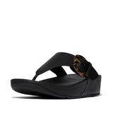 FitFlop LULU RESIN-BUCKLE Womens Toe Post Sandals All Black