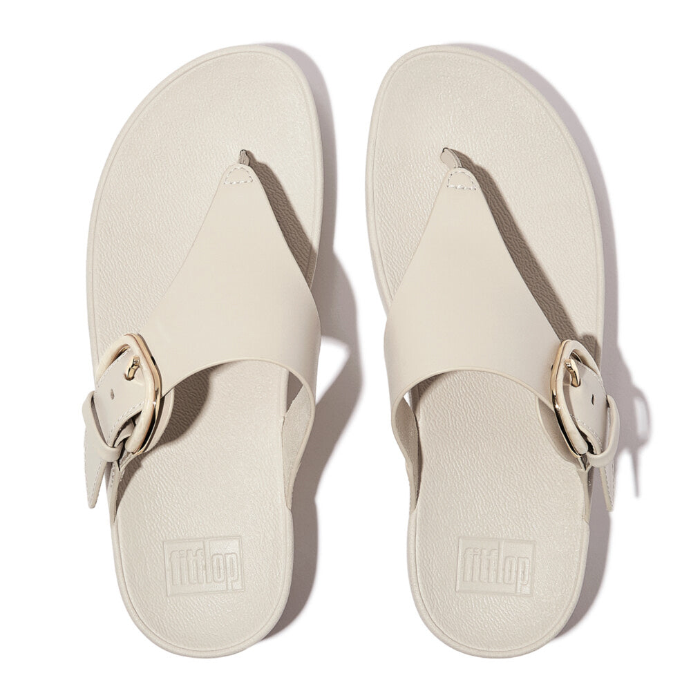 FitFlop LULU RESIN-BUCKLE Womens Toe Post Sandals Paris Beige