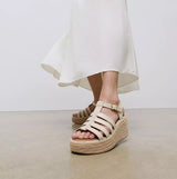 FitFlop PLATFFORMS ESPADRILLE Womens Wedge Sandals Paris Beige