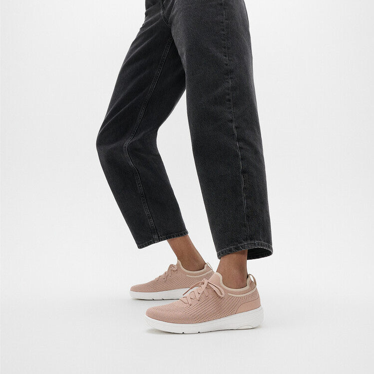 FitFlop SUPER-Q KNIT Womens Trainers Beige Buff/Rose Gold