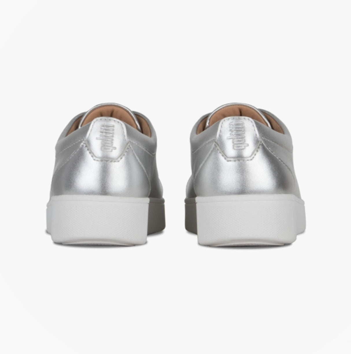 FitFlop RALLY Womens Leather Trainers Silver