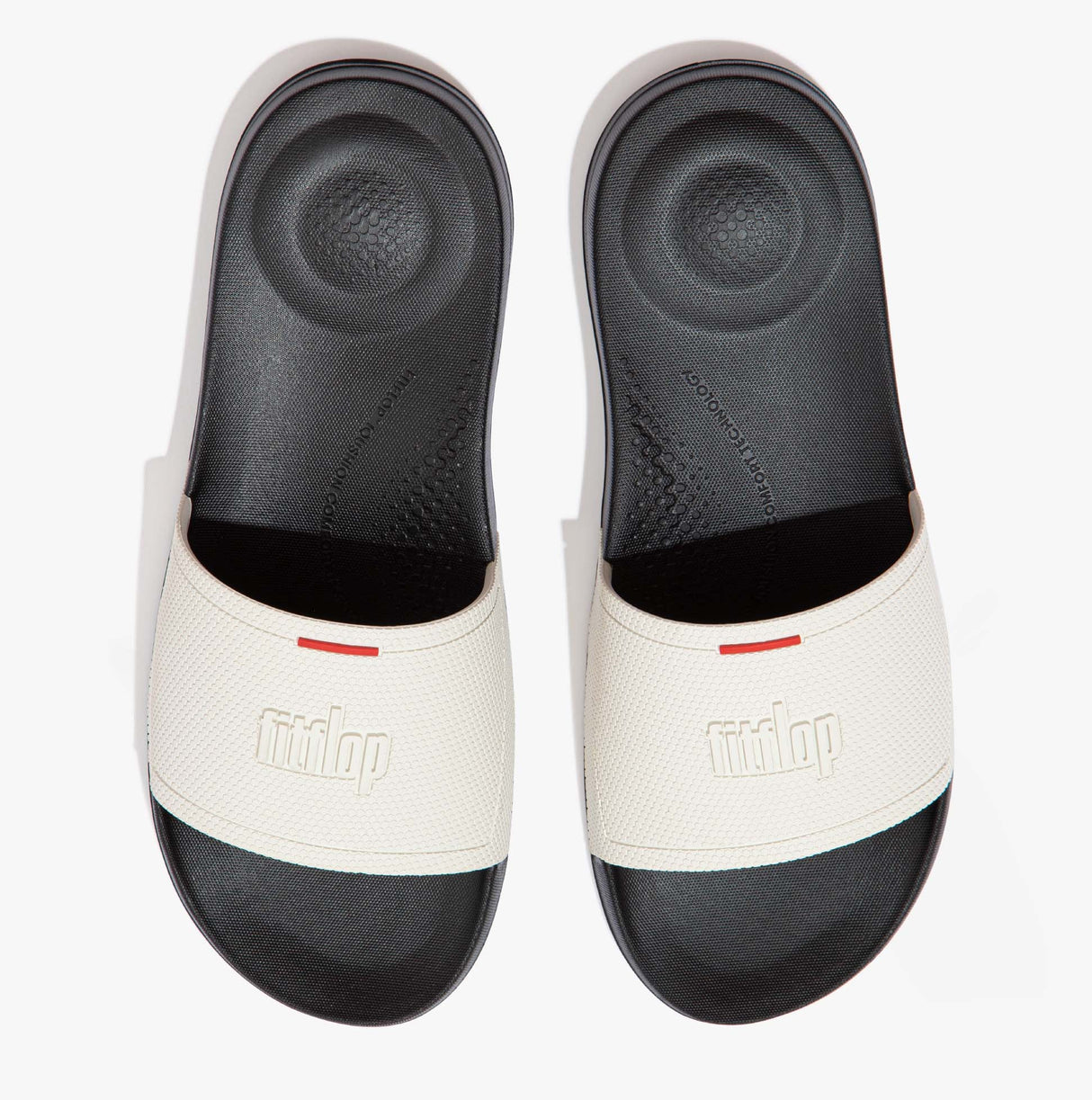 FitFlop IQUSHION POOL Mens Slides Urban White/ Black