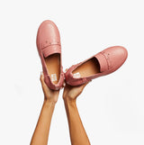 FitFlop EN2-955 ALLEGRO STUDDED LEATHER Womens Loafers Warm Rose