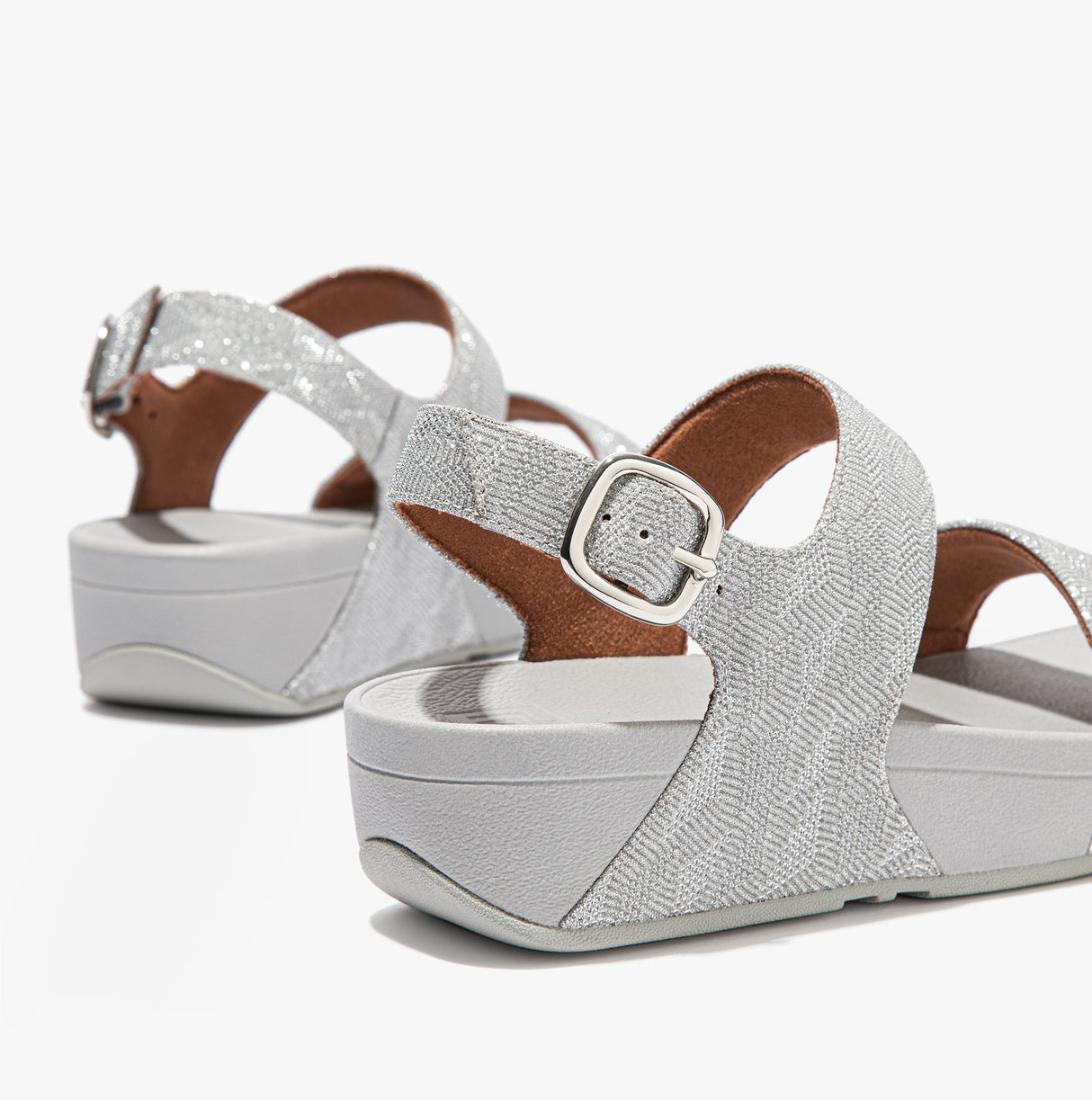 FitFlop ET4-011 LULU GLITZ BACK-STRAP Womens Sandals Silver