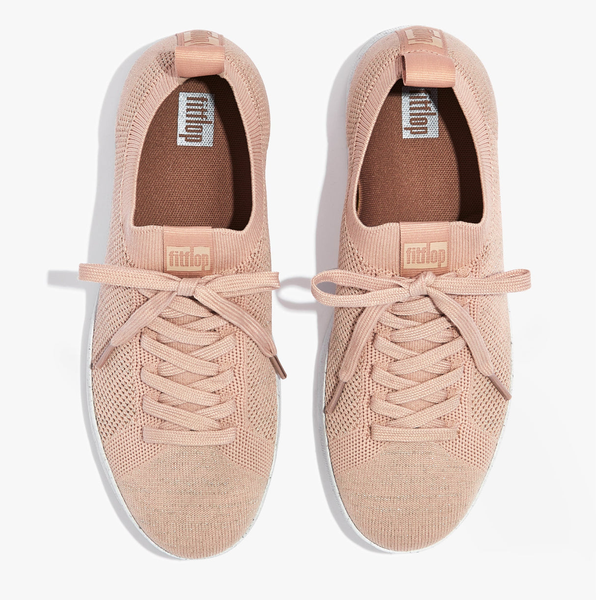 FitFlop RALLY e01 MULTI-KNIT Womens Trainers Almond Tan/Platino