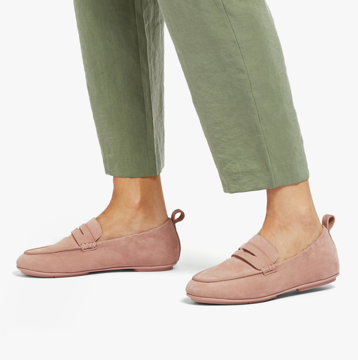 FitFlop ALLEGRO Womens Suede Penny Loafers Beige